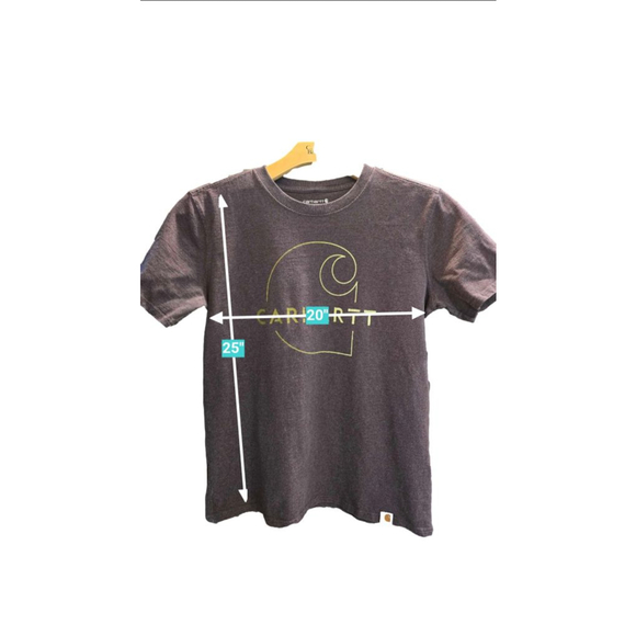 Unisex Carhartt M (8-10) Brown Gold Logo Short Sleeve Tee - Picture 3 of 5